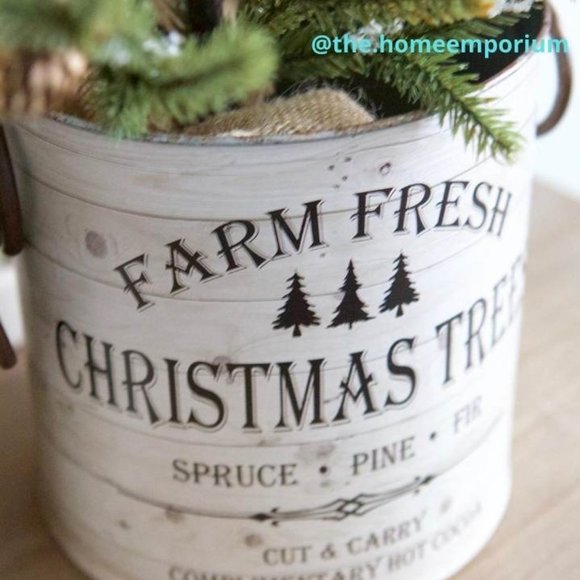 The Home Emporium Accents Farm Fresh Christmas Trees Metal Bucket Set Poshmark